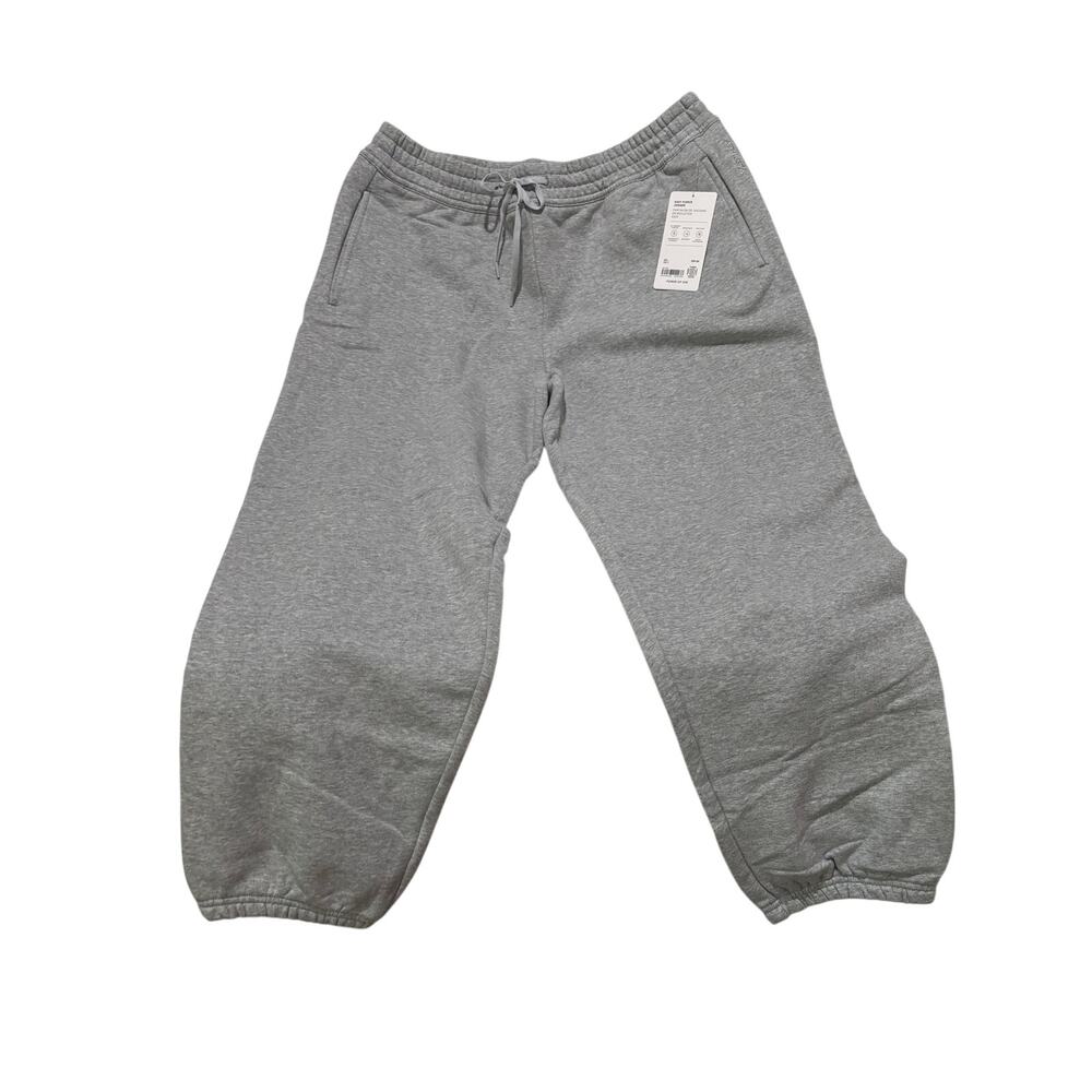 Athleta L easy Fleece jogger grey sweatshirt fleece lined great cotton poly nwt